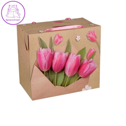 Dárková taška Bag box - Flowers (22,5x13,5x20 cm)