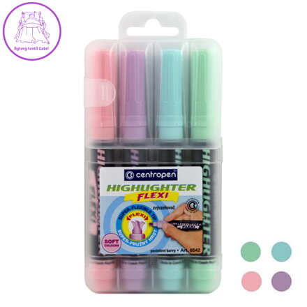 Popisovač CENTROPEN 8542 FLEXI PASTEL - sada 4 ks