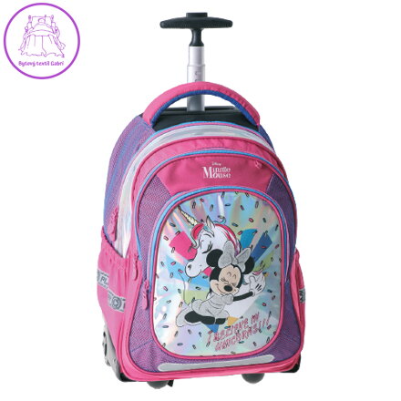 Školní batoh na kolečkách Trolley Minnie Mouse, Believe in unicorn