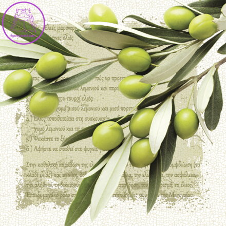 Ubrousky PAW L 33x33cm Greek Olives