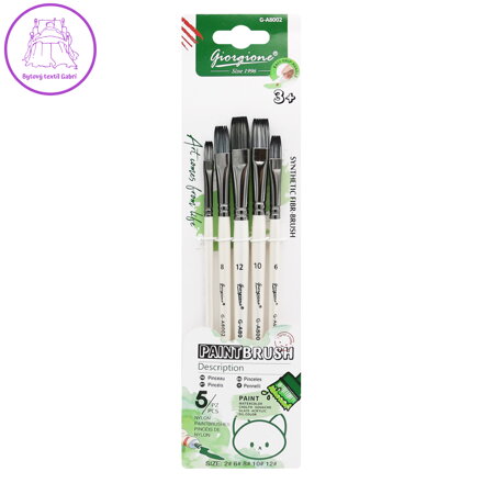 Sada plochých štětců (5 ks) na blistru