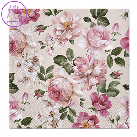 Ubrousky PAW L 33x33cm Roses Glory cream
