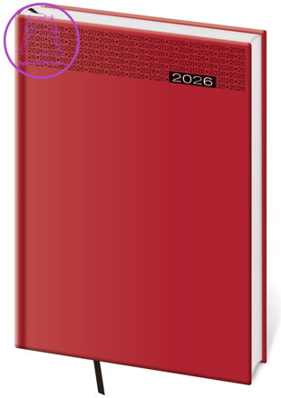 Diář 2026 týdenní B5 Gommato - červený