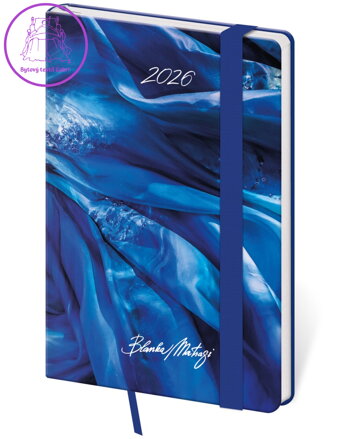Diář 2026 týdenní kapesní diář Vario - Matragi Blue s gumičkou