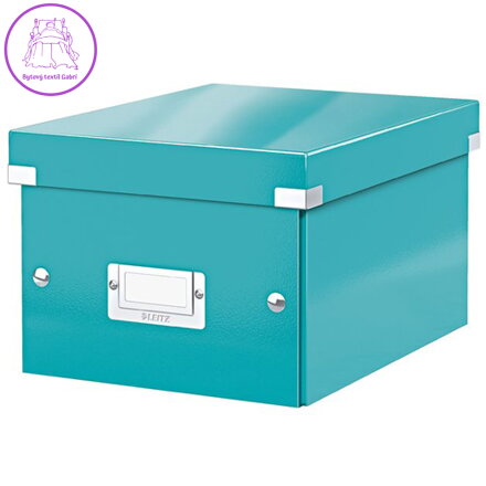 Archivačná krabica, A5, lakový lesk, LEITZ "Click&Store", ľadovo modrá