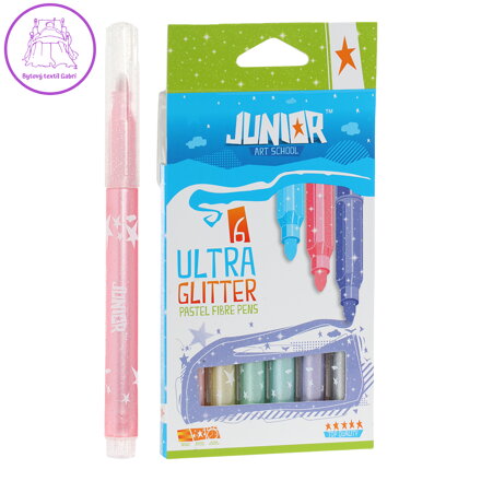Fixy JUNIOR ultra glitter pastelové barvy - sada 6 ks
