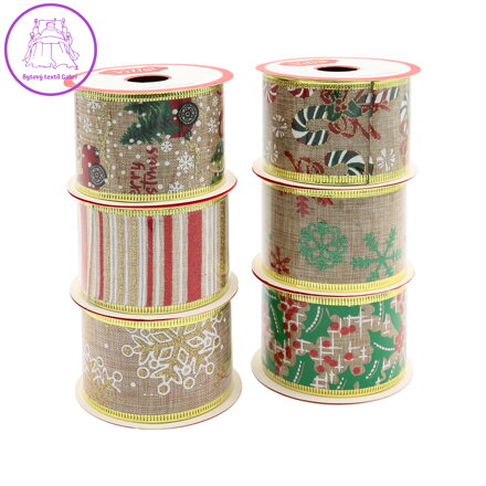 Ozdobná stuha, šířka 50 mm (směs vánočních motivů)