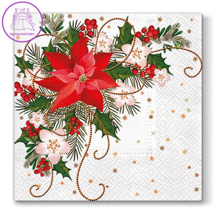 Ubrousky PAW L 33x33cm Poinsettia Composition Ubrousky PAW L 33x33cm Poinsettia Composition