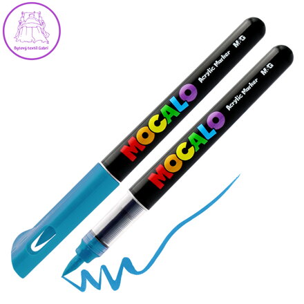 M&G MOCALO Akrylová fixa, štětcový hrot - tyrkysově modrá 704