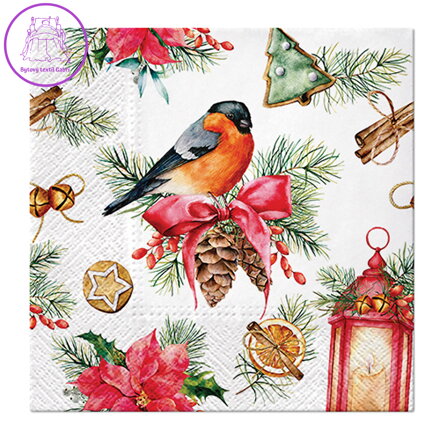 Ubrousky TaT 33x33cm Bullfinch with Lampion Ubrousky TaT 33x33cm Bullfinch with Lampion