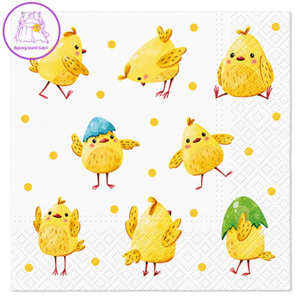 Ubrousky PAW L 33x33cm Crazy Chickens