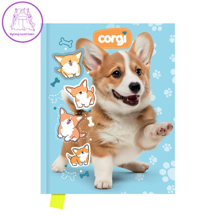 Památník JUNIOR 14x18 cm, 80 list. čistý - Corgi