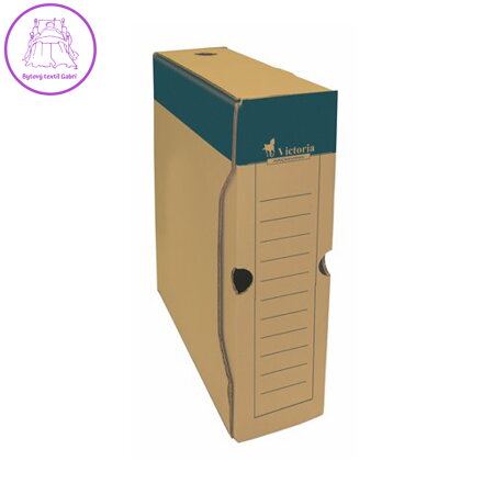 Archivní box, A4, 80 mm, karton, VICTORIA, přírodní