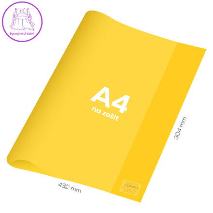 Obal na notebook A4 PVC 432x304 mm - průhledný/žlutý