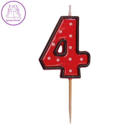 Číslová svíčka na špejli "4" 50mm [1 ks]
