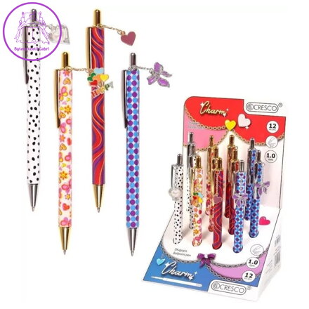 Pero kuličkové CHARM (mix /cena za 1 ks) modrá náplň