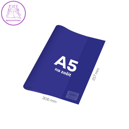 Obal na sešit A5 PVC 306x217 mm - průhledný/modrý