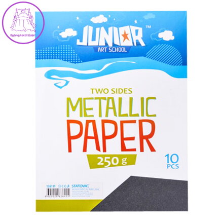Dekorační papír A4 10 ks černý metallic 250 g