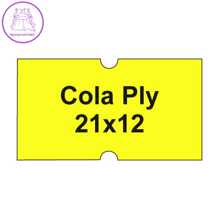 Etikety cen. COLA PLY 21x12 hranaté - 1250 etikiet/kotúčik, žlté