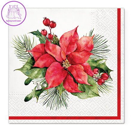 Ubrousky TaT 33x33cm Composition with Poinsettia Ubrousky TaT 33x33cm Composition with Poinsettia