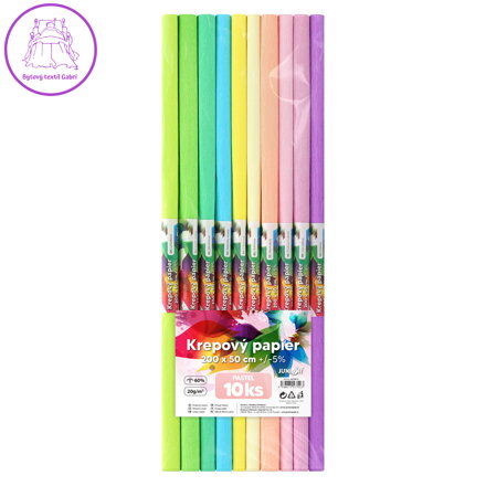Krepový papír JUNIOR 200x50 cm PASTEL (sada 10 ks)