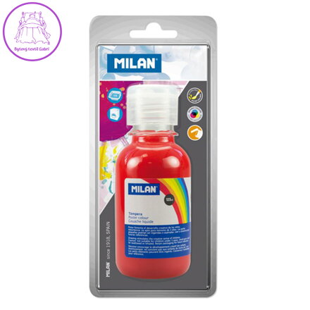Temperová barva MILAN 125 ml červená - blistr