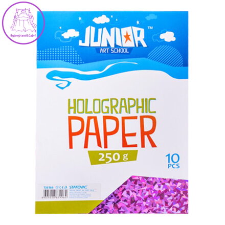 Dekorační papír A4 10 ks růžový holografický 250 g