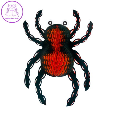 Dekorace Velký papírový pavouk, závěsný, 23 x 33 cm, Halloween Dekorace Velký papírový pavouk, závěsný, 23 x 33 cm, Halloween