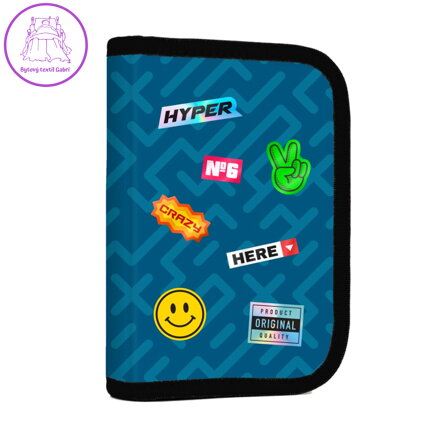 Penál 1 p. 2 chlopně, prázdný OXY GO Stickers