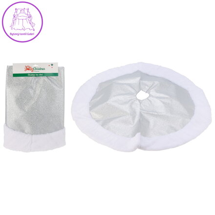 Sukně na vánoční stromek, průměr 90 cm - stříbrná metalíza