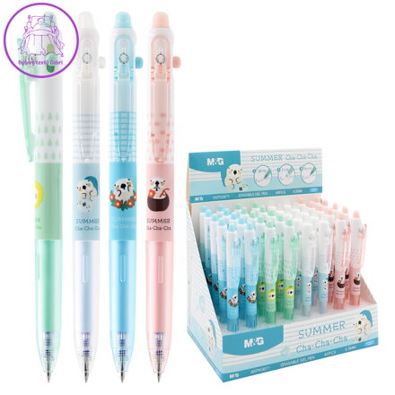 Roller gelový/gumovací M&G Summer Cha-Cha-Cha 0,5 mm, modrý, mix