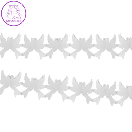 Holubi na girlandě, papír, 3 m Holubi na girlandě, papír, 3 m