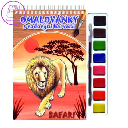 Omalovánka A5 Akim - S vodovými barvami - Safari