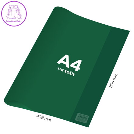 Obal na notebook A4 PVC 432x304 mm - průhledný/zelený