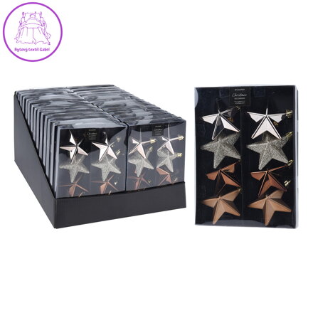 Vánoční hvězdy - sada 8 ks mix, prům. 65 mm