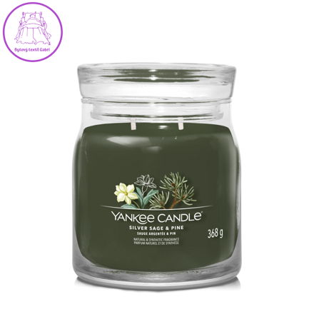 Svíčka Yankee Candle - Silver Sage & Pine, střední