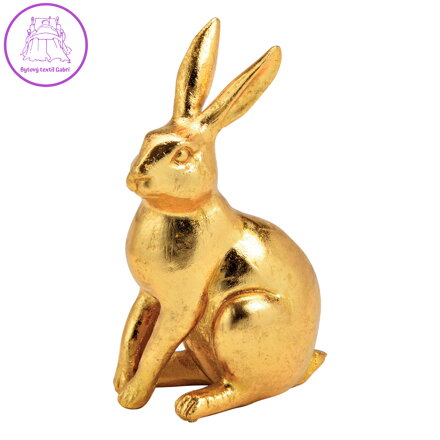 Dekorace - zajíček - zlatý 8x12x6 cm