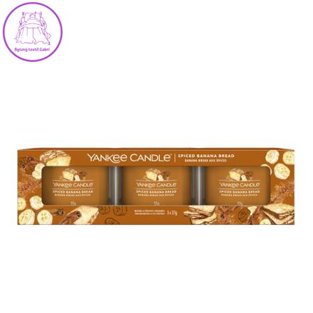Yankee Candle Spiced Banana Bread 3 plněné votivní svíčky (3x votivní svíčka ve skle)