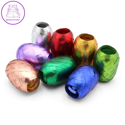 Stuha 5 mm x 10 m /vajíčko (směs 8 metalických barev)