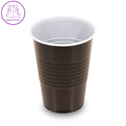 Automatový pohár hnědo-bílý 0,18 l / prům. 70 mm, bal. 100 ks