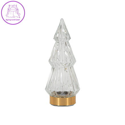 Strom - osvětlený 10 LED teplá bílá, sklo 10x23x10 cm