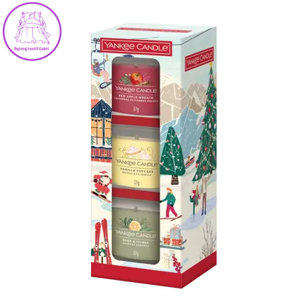 Vánoční set (3x votivní svíčka ve skle) Holiday Party