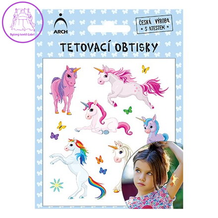 Dětské tetovací obtisky - jednorožci 03