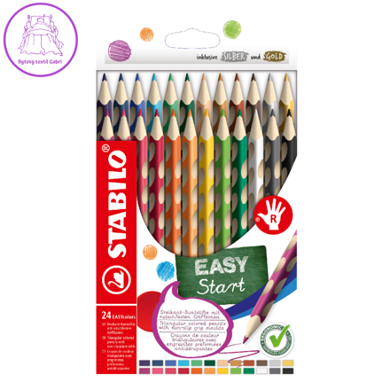 Pastelky STABILO EASYcolors pro praváky - 24 ks sada