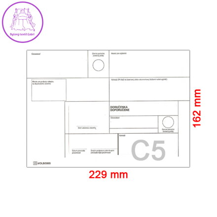 Obálky C5 162x229 mm doporučeně, 500 ks
