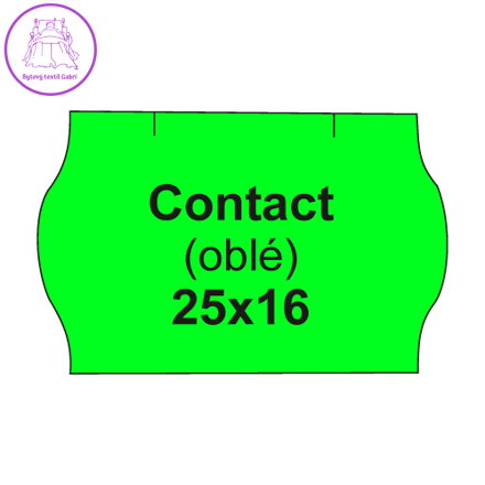Etikety cen. CONTACT 25x16 oblé - 1125 etikiet/kotúčik, zelené