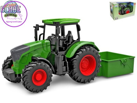 Kids Globe traktor zelený se sklápěčkou volný chod 27,5cm v krabičce