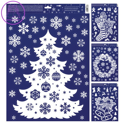 Samolepky JUNIOR 30x42 cm - Vánoční dekorace - Mix