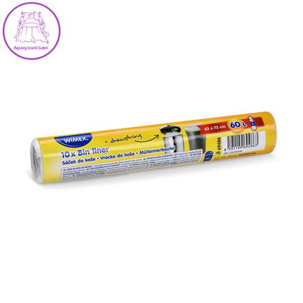 Pytle do koša bílé 63 x 73 cm HDPE, 60L