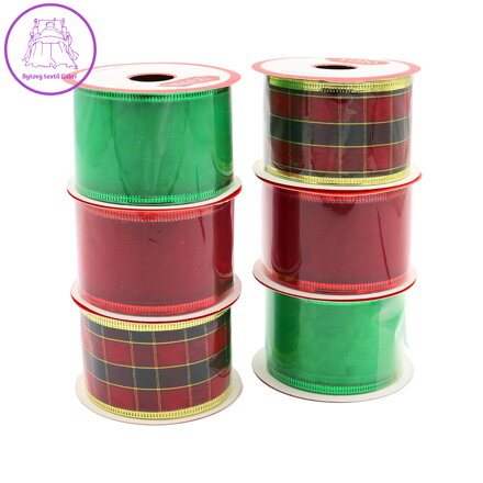 Ozdobná stuha, šířka 50 mm (směs vánočních motivů)